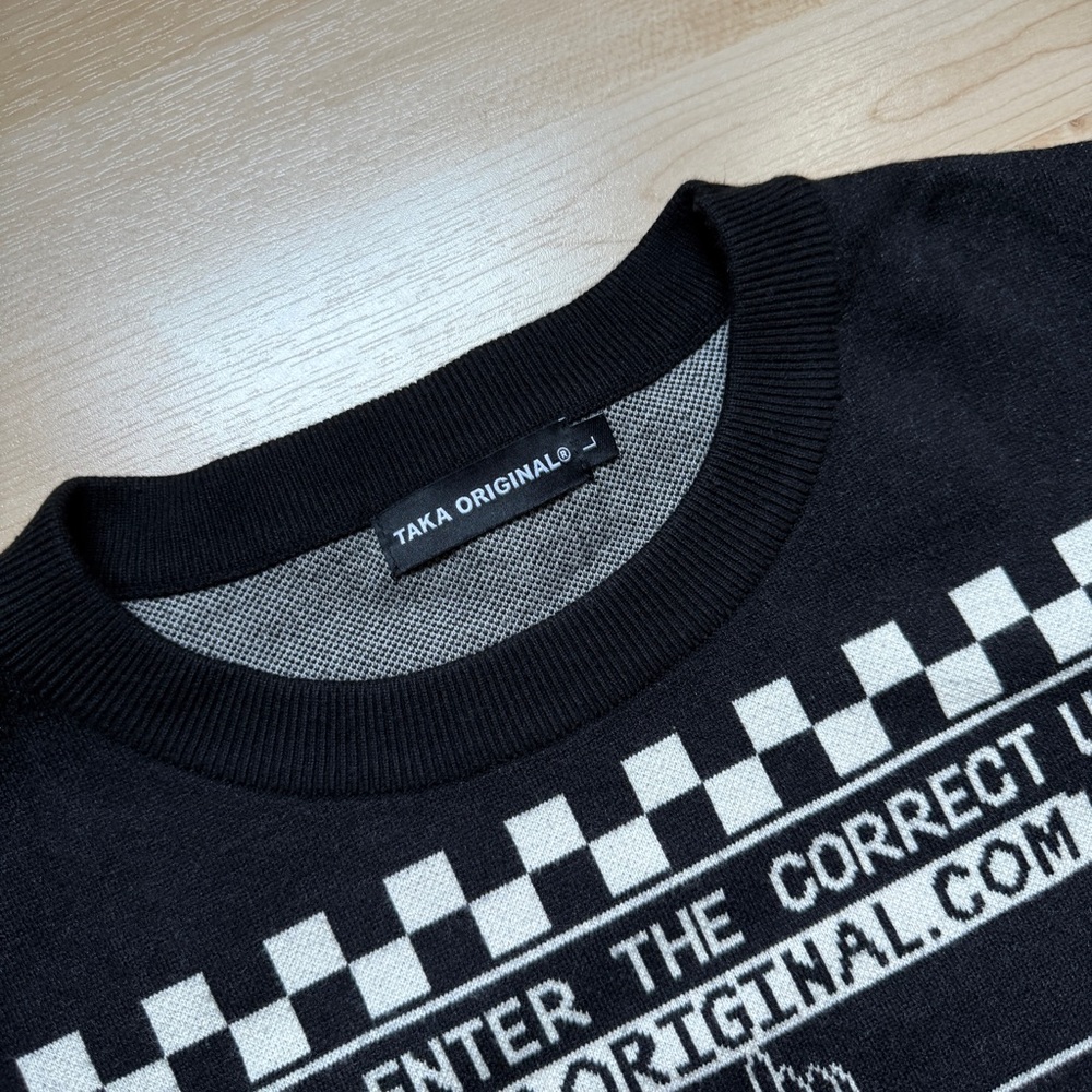 Taka Black and Cream Crewneck Sweater - Picture 2 of 4